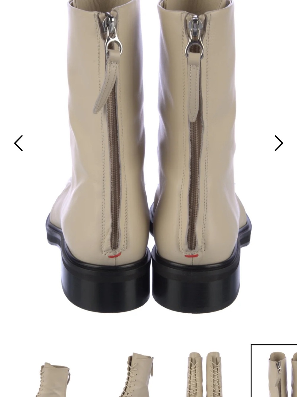 Aeyde Max Combat Boot. Cream Leather Lace-Up in Women's EU40 (aka a US9) - NIB. - Picture 7 of 8